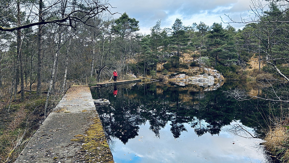 Fint nede ved demningen  i dag!