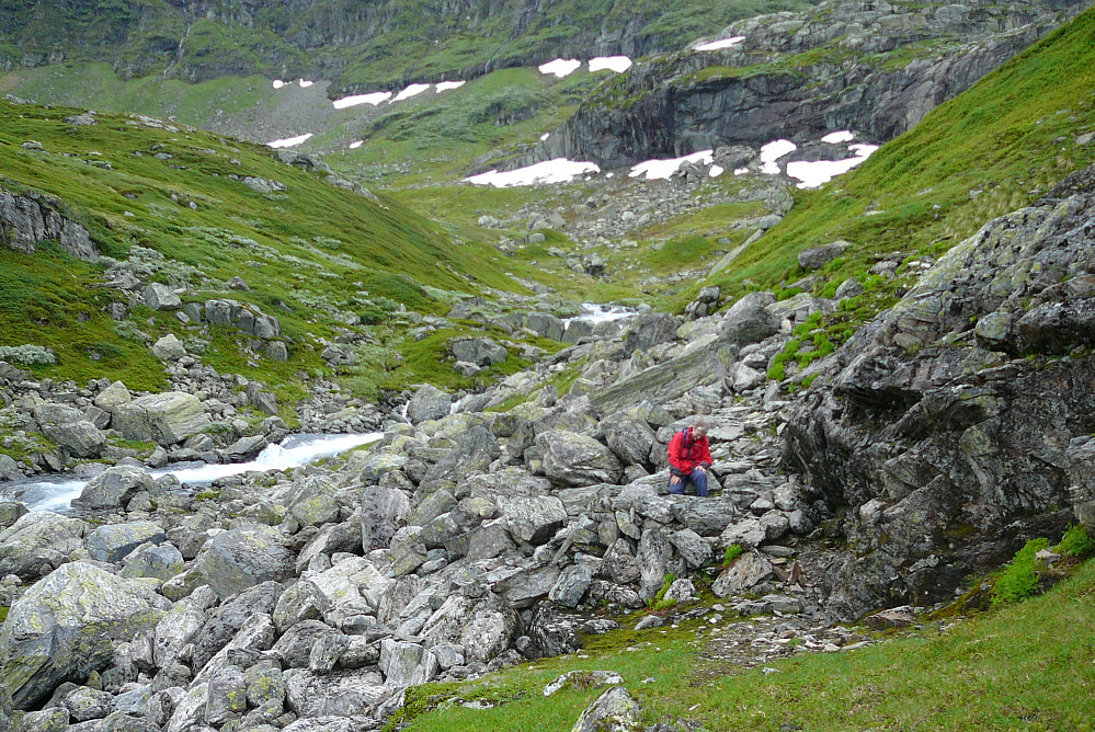 Astrid i fangstgrav II som vi fant i Fengjabotn i 2002