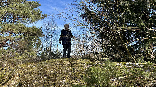 Astrid på toppen av Jomfruhaugen