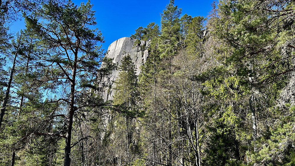 Klippen i Solbergåsen klatrefelt byr på avansert grad 5 klatring!