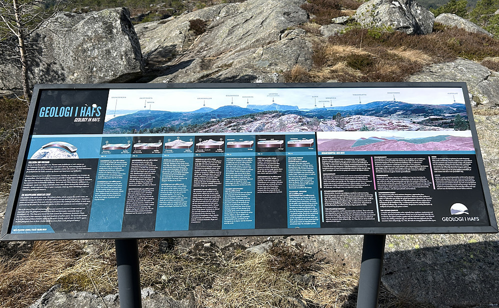 Det er kommet opp en fin informasjonstavle og en slags sikteskive med navn på fjelltoppene ved varden på Rossvikheia