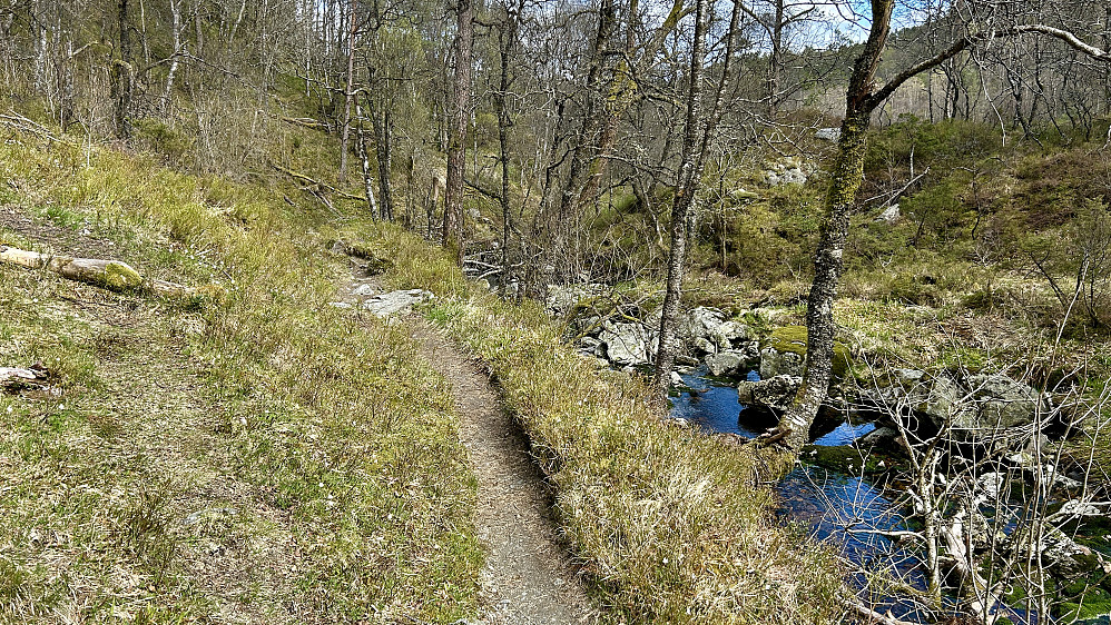 Stien mot Haugland ved Fossen