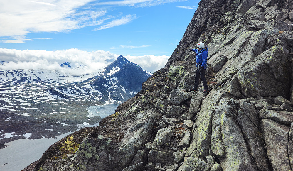 Willy peker på Mjølkedalstinden