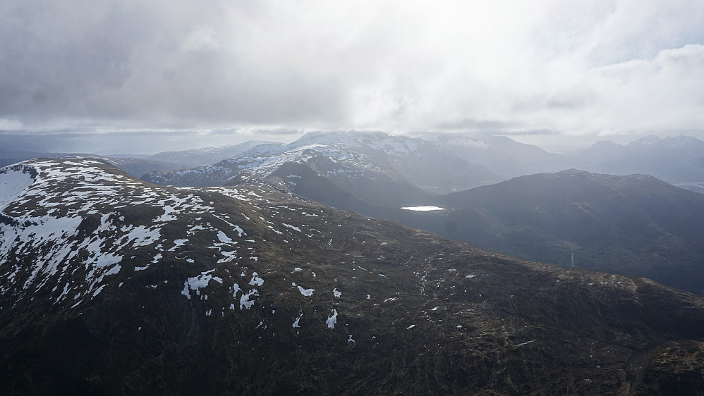 Utsikt mot vest fra toppen av Harstadfjellet