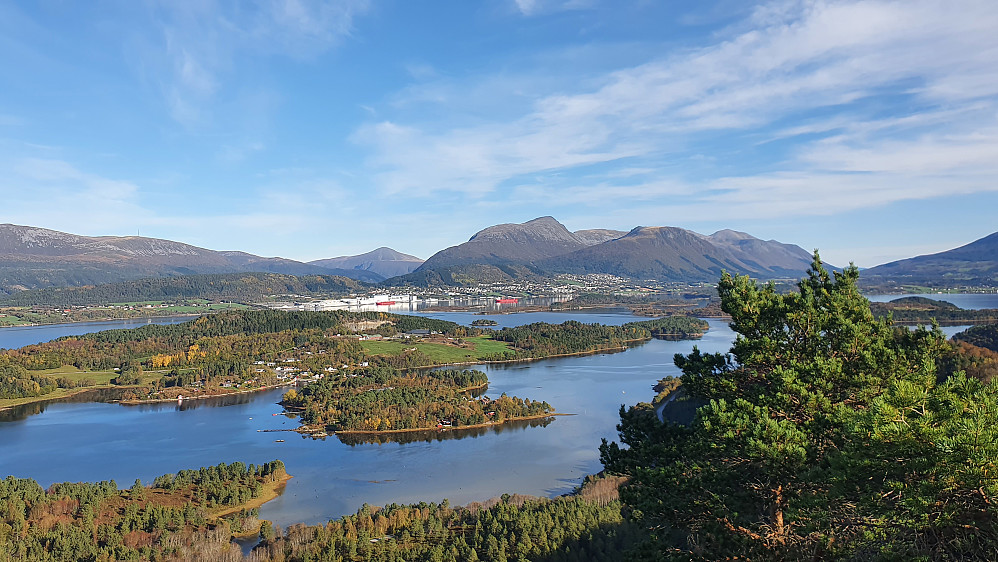 Usikt mot Elnesvågen fra Kjerkskarhaugen 