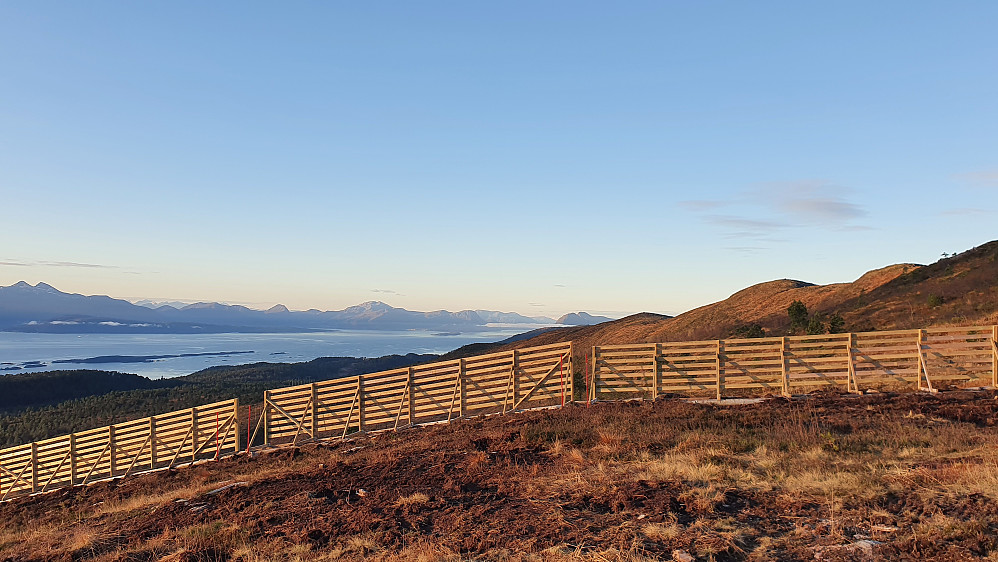 Ny levegg på Brenthaugen. Håp om å beholde snøen bedre på det værutsatte høydedraget.