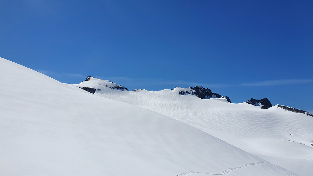 På Sjøvdølabreen - mot Nyheitindryggen