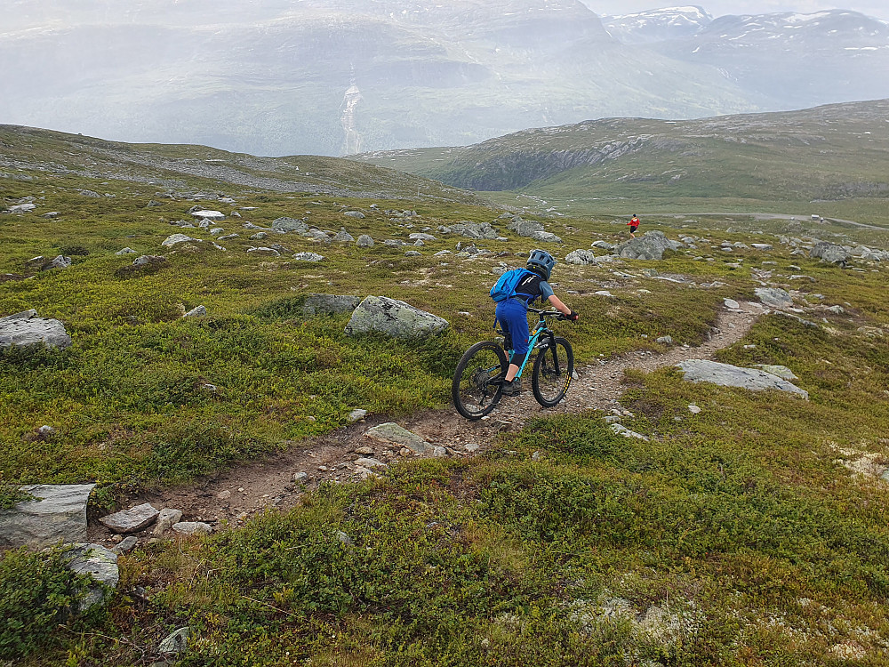Eneste person vi traff på turene i dag. En tøff 10-12 år gammel gutt som trente terrengsykling. Jeg hadde ikke villet sykle her..