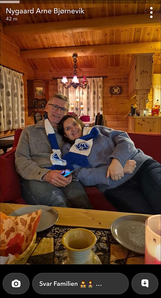 Bra stemning på hytta kvelden før, tross Moldetap i europacupen.