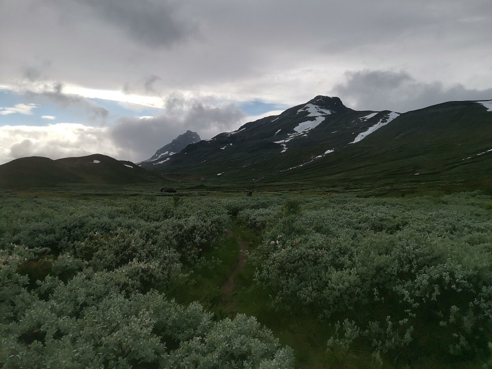 Nørdre Kalvhølotinden med Torfinnstinden bak.
