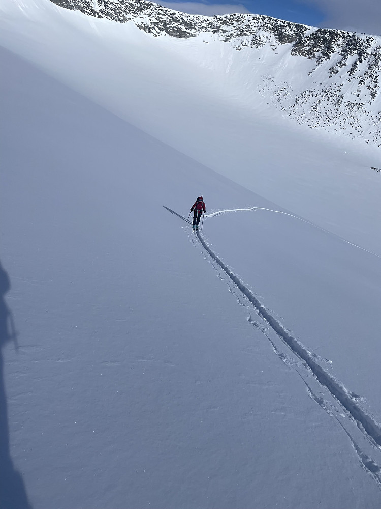 Fantastiske forhold opp breen mot Heksete