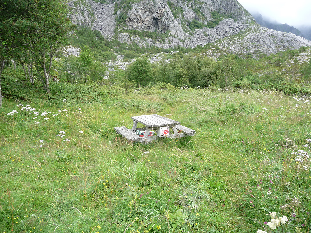 Hvilebenk i en av de flotte vikene
