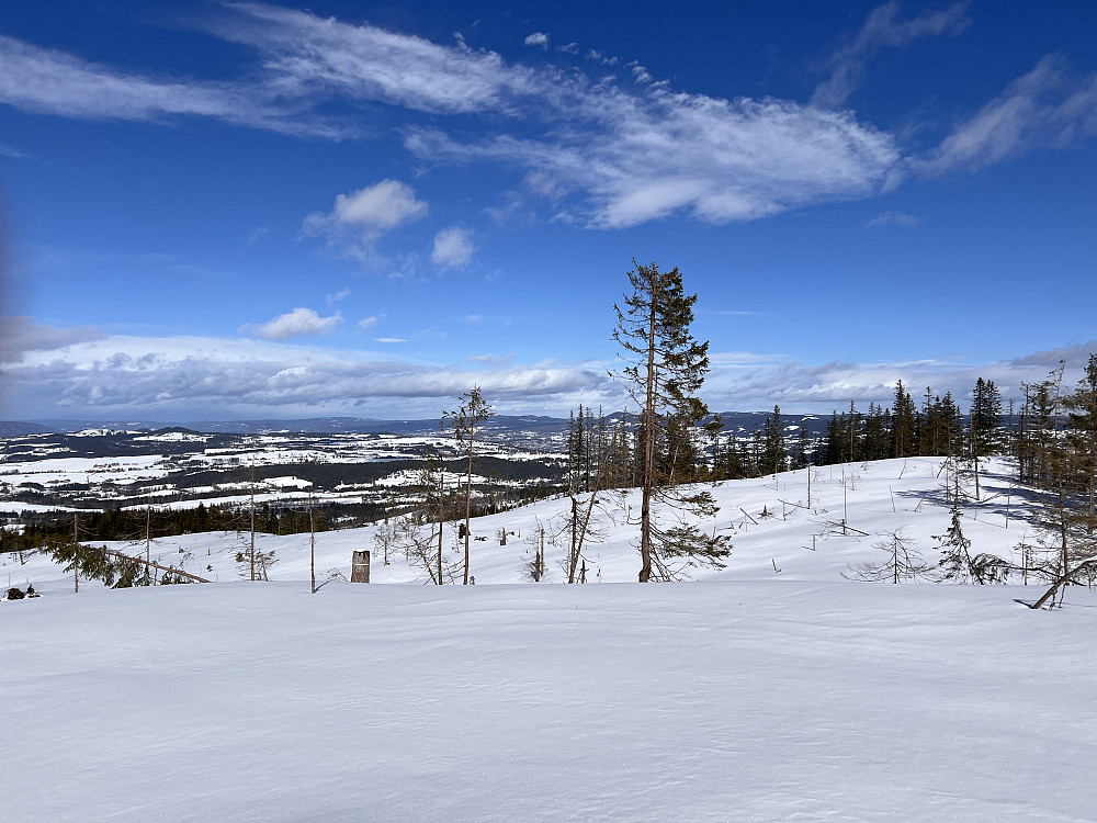 Fin utsikt mot Hadeland fra hogstfeltet nord for Ballangrudsæterhøgda 