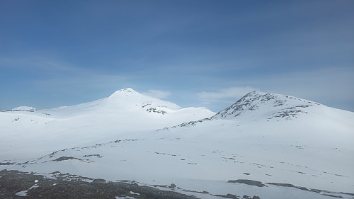 Storbekkhøa og Halsbekkhøa sett fra Fluren.