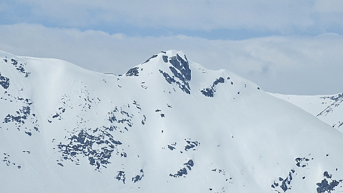 Dagens turmål sett fra stigningen til Namnlausvatnet.