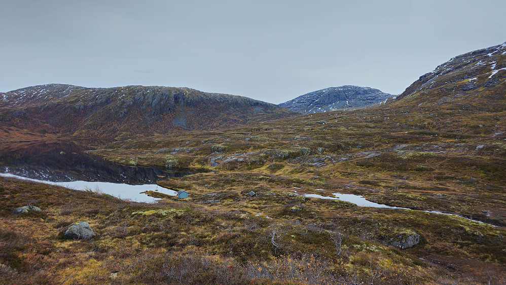 Opp mot Eiterdalsskaret og Seterfjellet.