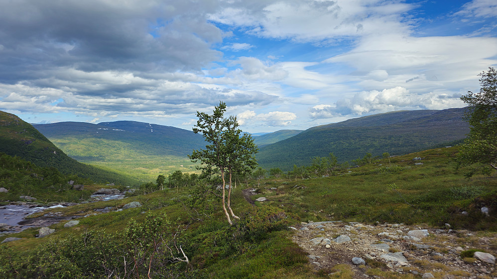 Grov traktorvei de øverste hundre meterne. Veien blir bedre lenger ned.