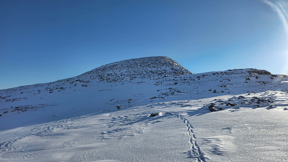 Måtte av med skia ned denne ura. Tråkket gjennom nysnøen ørt-og-førti ganger. Berga heldigvis!