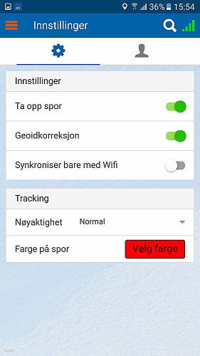 Innstillinger. Flere kommer nok etter hvert.
