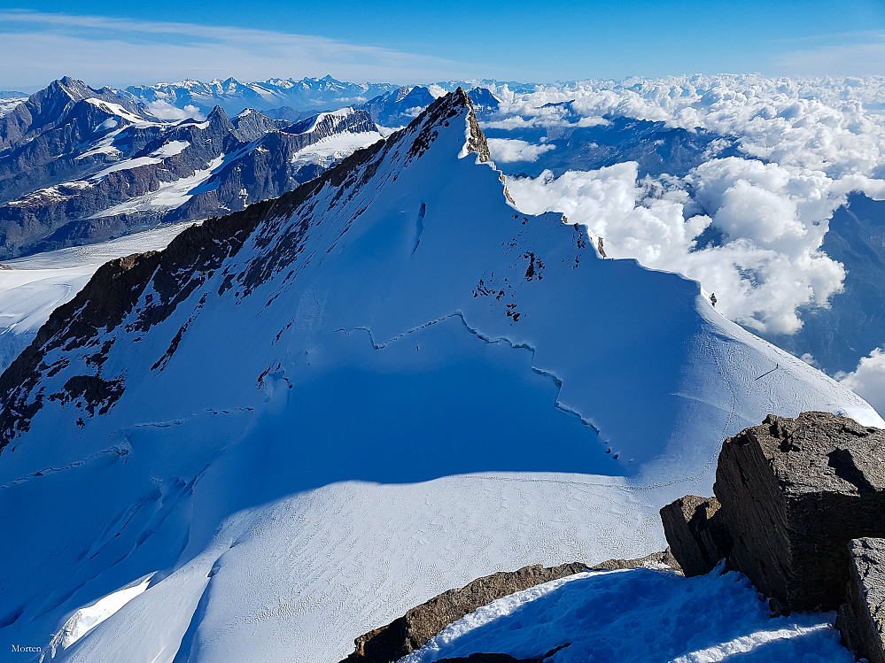 Forelskelsen Nordend! Dette må da være et klassisk syn på det alpine fjellet sjøl for folk som ikke er fjellfolk...