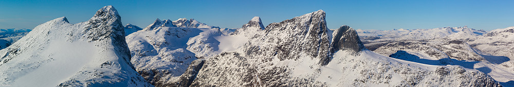Panorama fra Koldedalstinden.