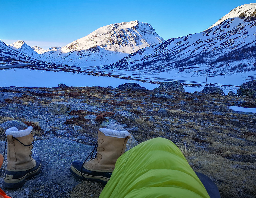 Morgenstund i Visdalen og klar for ny turdag. (Var visst ikke så klar som jeg håpet likevel ... det blei tungt!!)