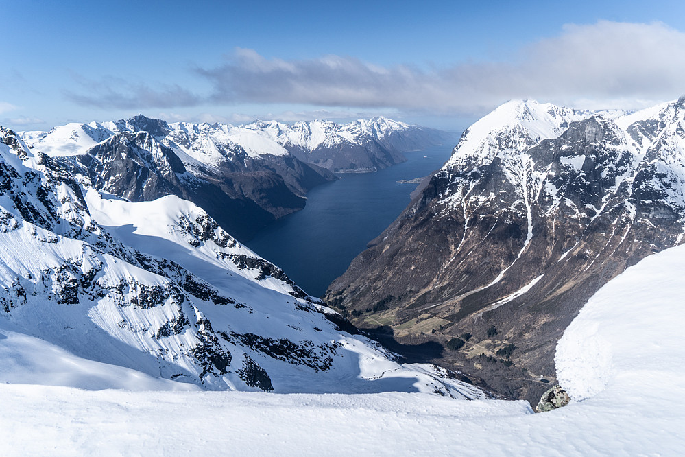 View from Blæja towards Hjørundfjorden