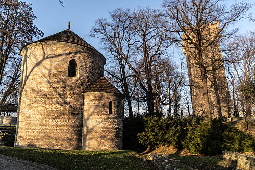 Rotunda and Piast Tower on Wzgórze Zamkowe in Cieszyn