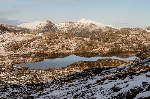 View from Tågheia i Moldemarka towards Moldevatnet lake and Såta