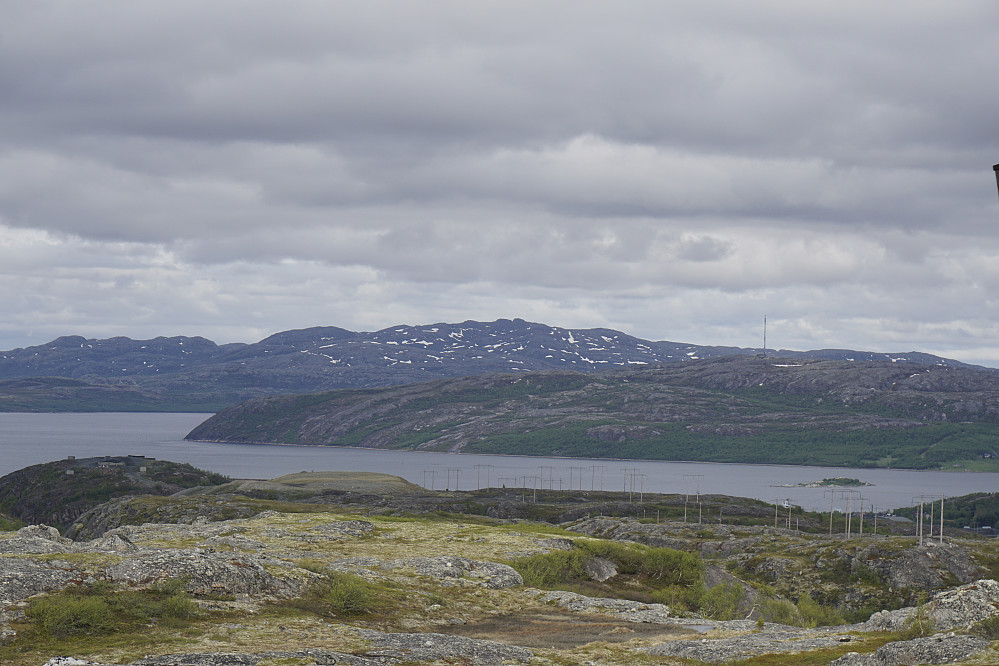 Øretoppen i bakgrunnen, midt på bildet, sett fra Toppenfjellet