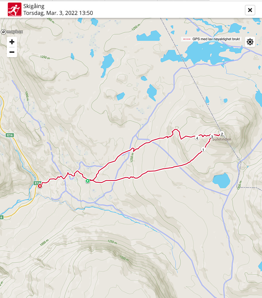 Ruta frå Polar, sidan telefon og Peakbook slokna.