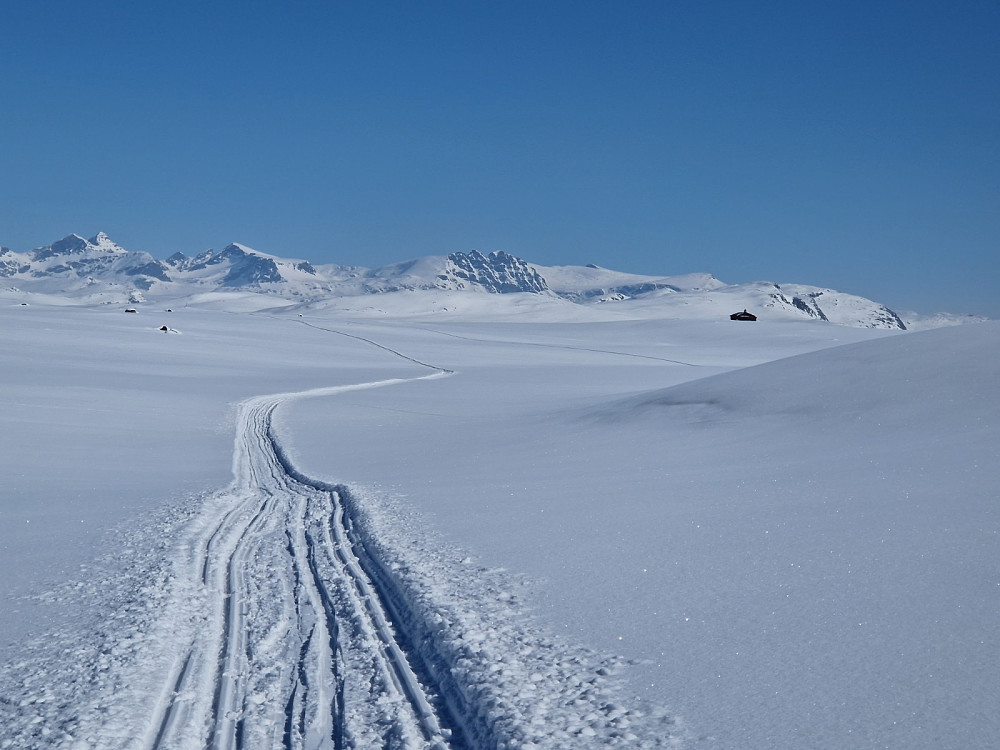 Næraste toppar over 2000 m frå ve. mot hø. er Langedalstinden, Mesmogtinden, Kviteskardstinden og Torfinnstindane.