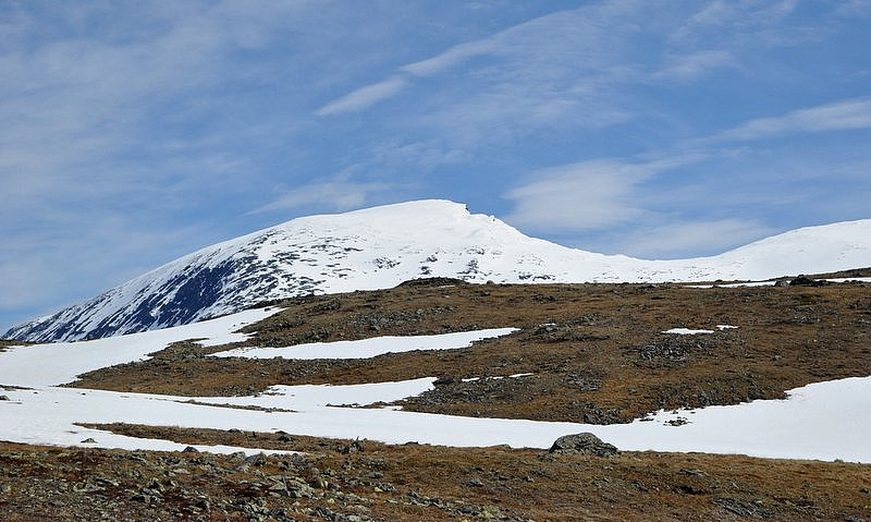 Toppen dukkar opp.