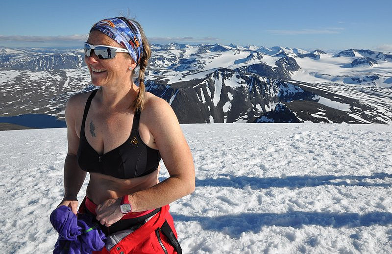 Marita nøgd på toppen.