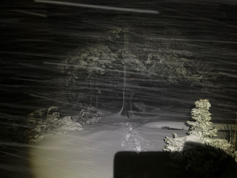 Vannrett snø på toppen