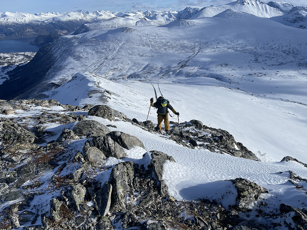 Ski på sekk i toppen