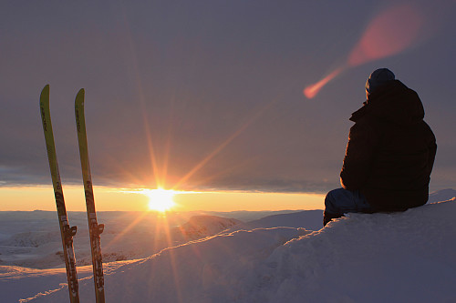Solnedgang på Rasletinden (2105 m).