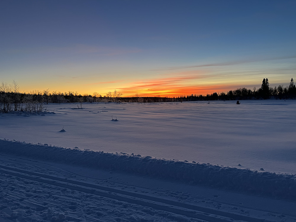 Fra skiløypen like ved Lenningen.