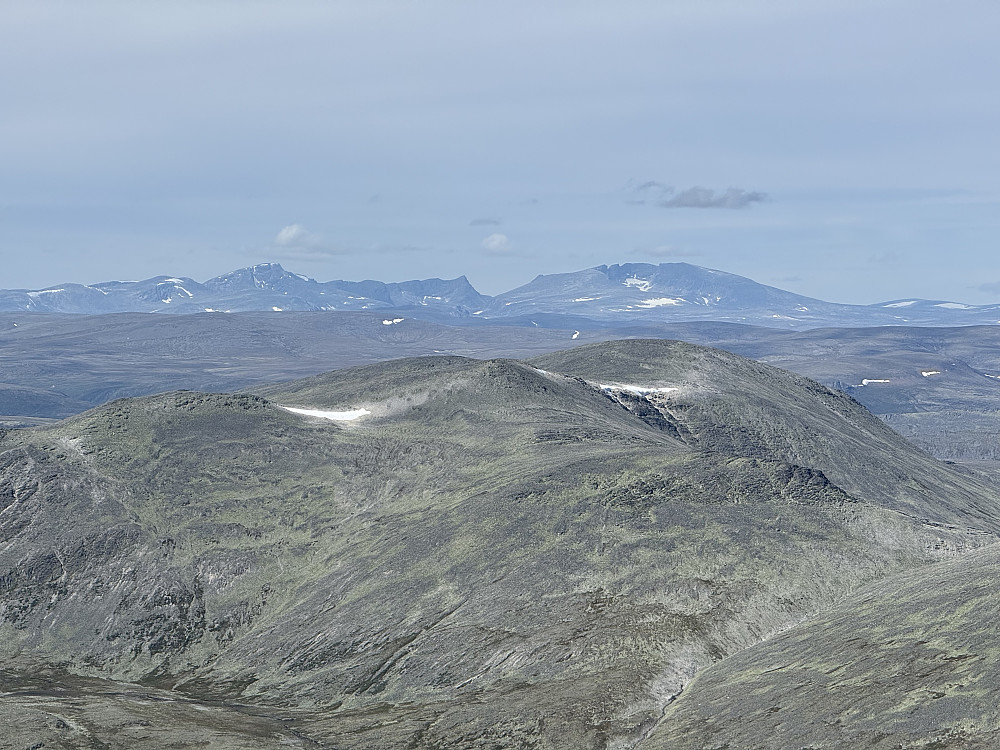 Fra Nørdre Smedhamran (1898 m) mot Dovrefjell i nordvest.