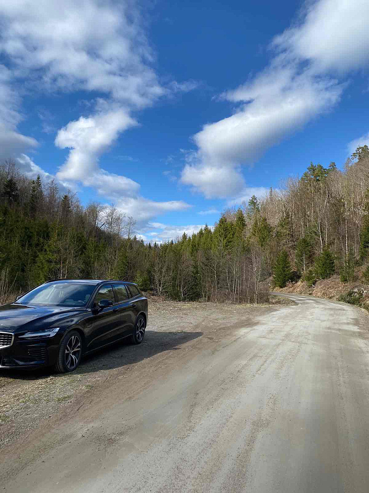 Parkerte ved Øvre Nesseter på Andersbonn og fulgte rødmerket sti innover Almedalen