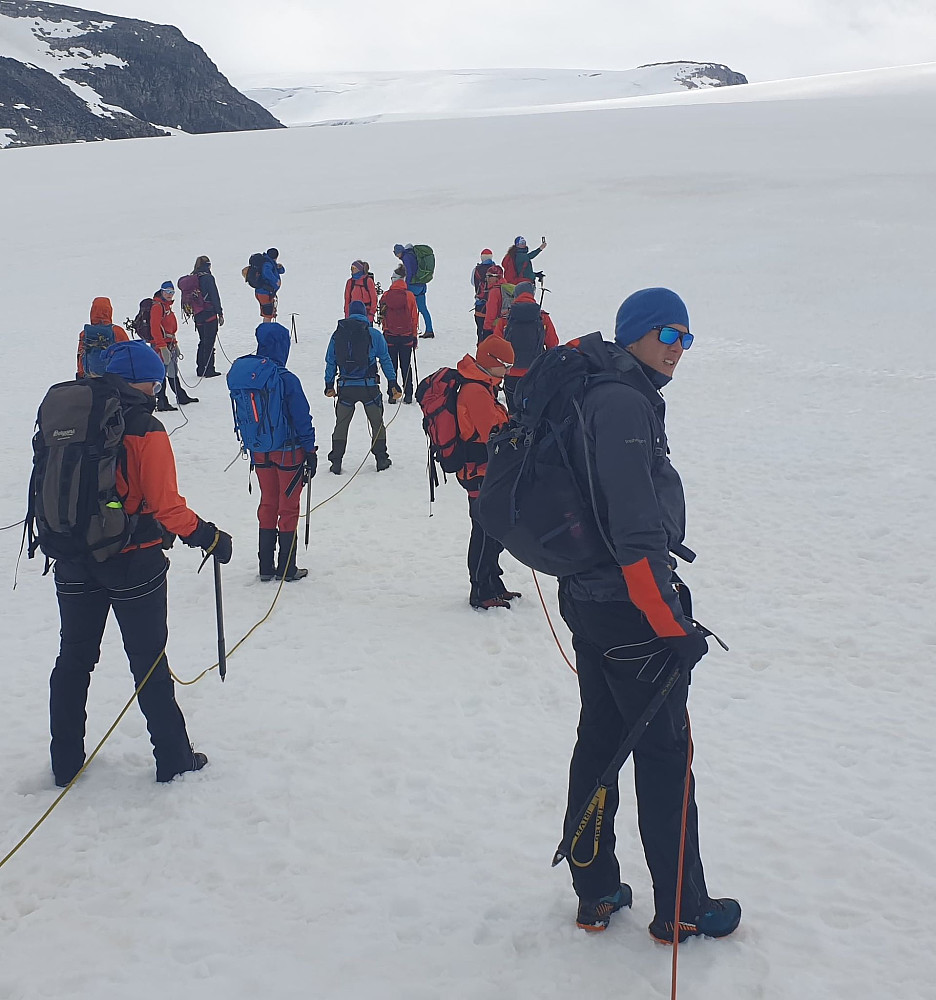 Taulaget klar for passering av Bohrsbreen.