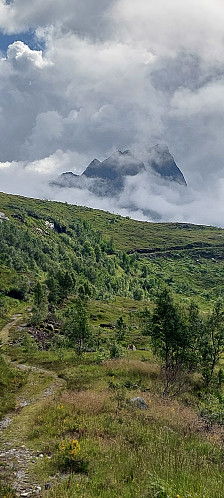 Honndalsrokken i tåka.