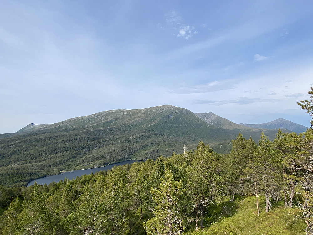 Utsikt fra Storhaugen. Fra venstre: Knubben, Jørenvågsalen, Skarven og Innerbergsalen