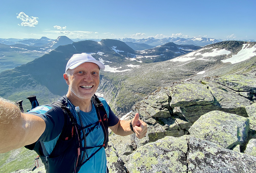 Selfie fra Blånebba øst som ble min panaramatopp nr. 200. Et ørlite "jubileum" mao.