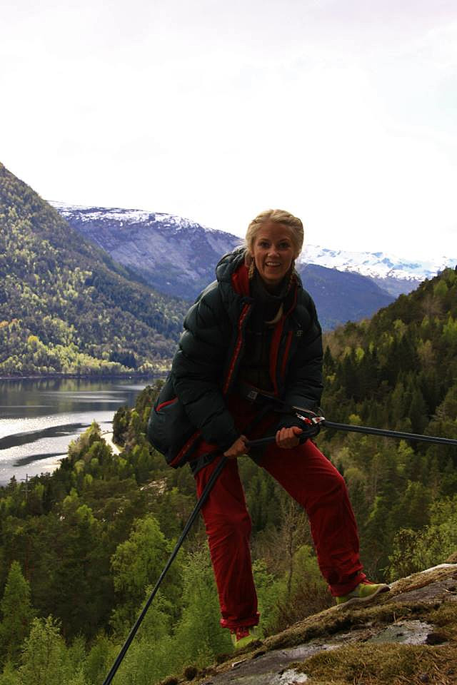Ingrid i rappellen.