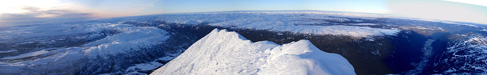 180° panorama nordover fra Gaustatoppen.