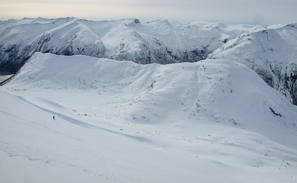 Skredfjellet og Middagshaugen sett fra oven.