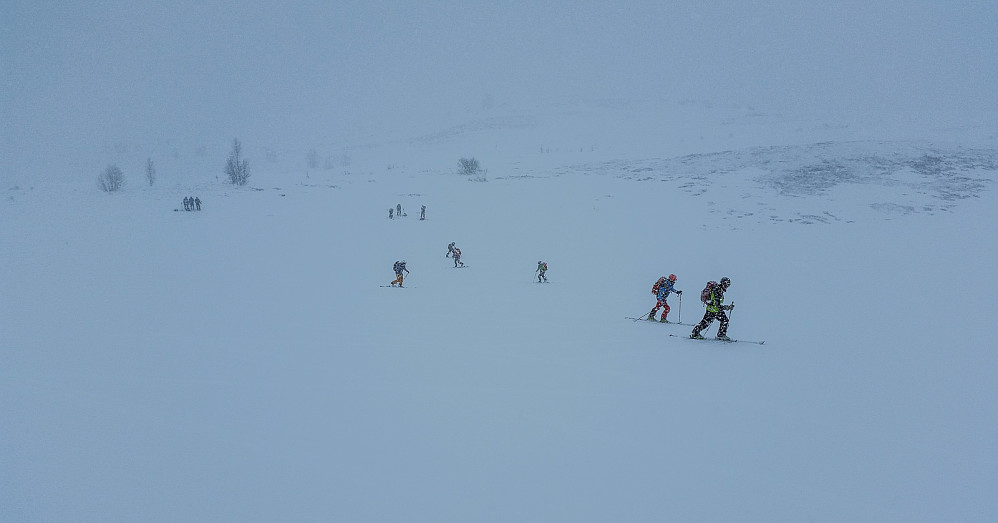 Siste dagen med laps på Ringsnonhaugen. Veilederne står nede med svarteboka. Det er nå slaget står, som Øyvind sa...