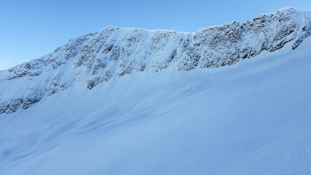 Gammelt skred nord for Nystølsfjellet.