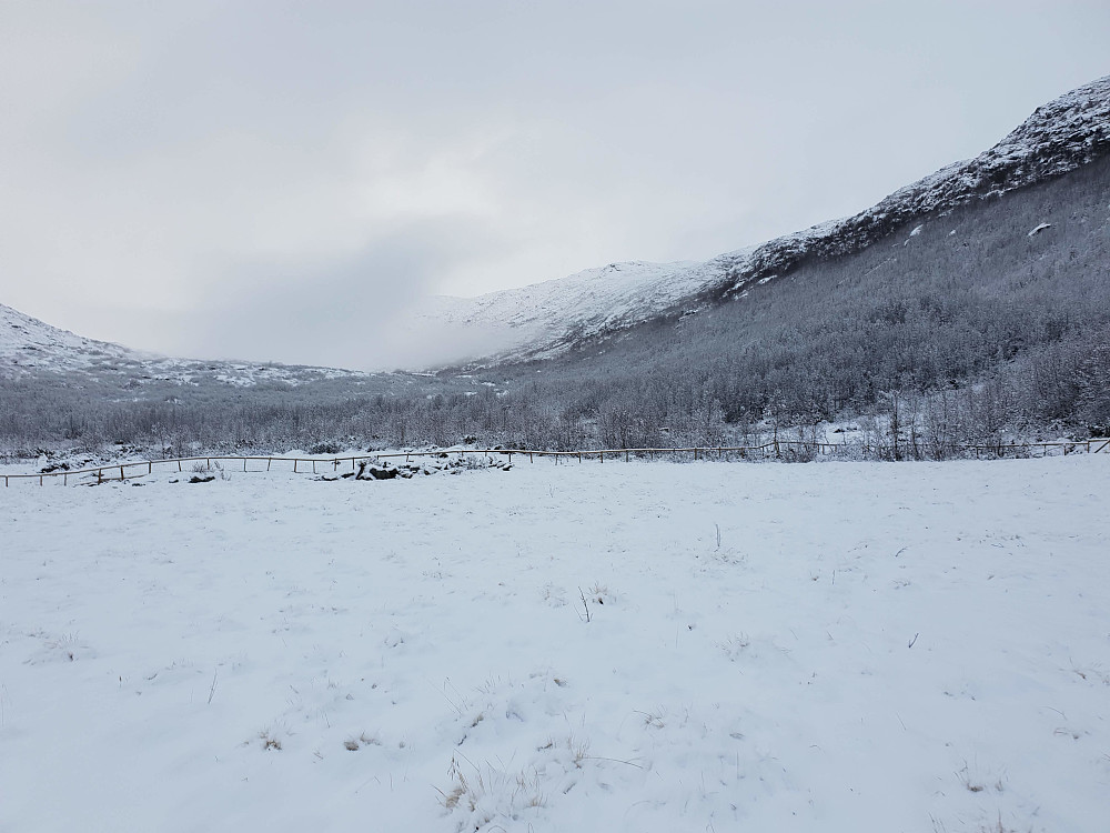 Vinter i anmarsj ved Mysubytta.